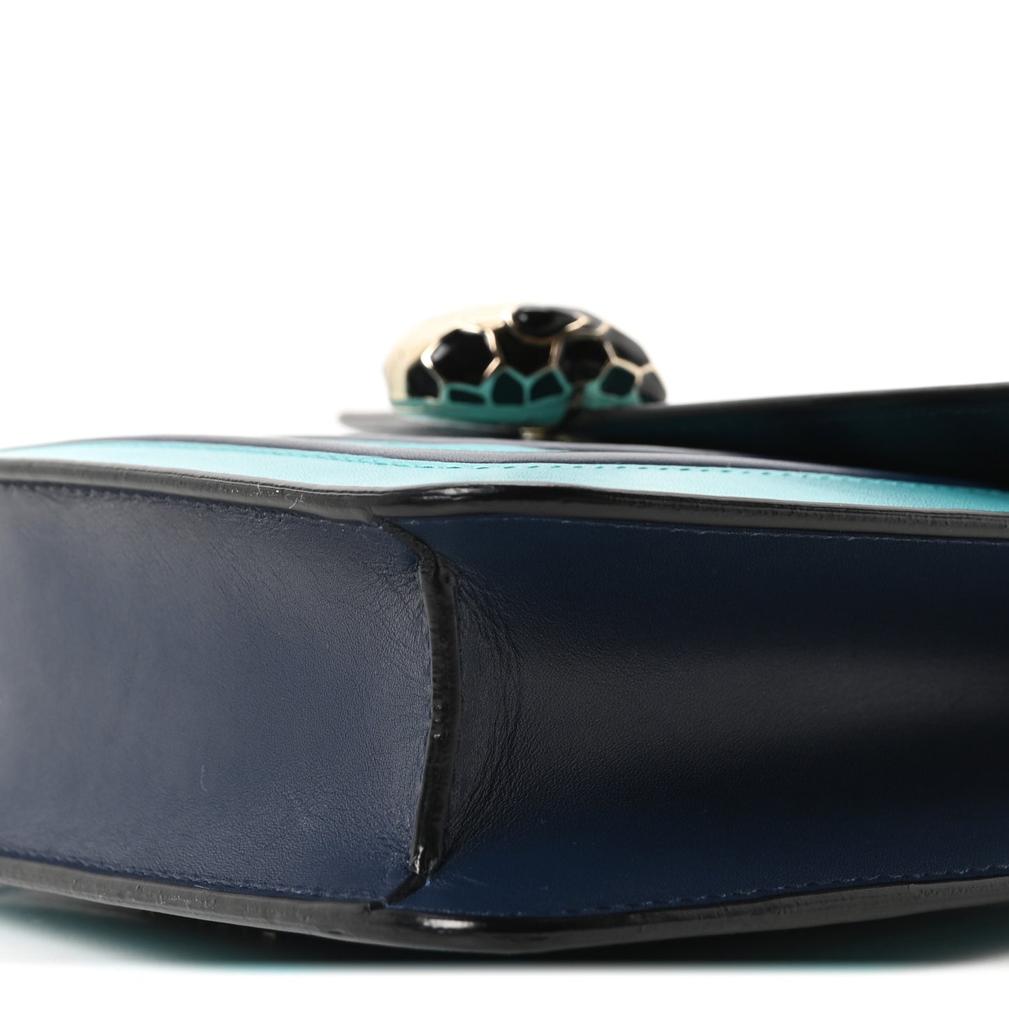 Calfskin Serpenti Forever Snake Strap Crossbody Bag Aquarelle Turquoise