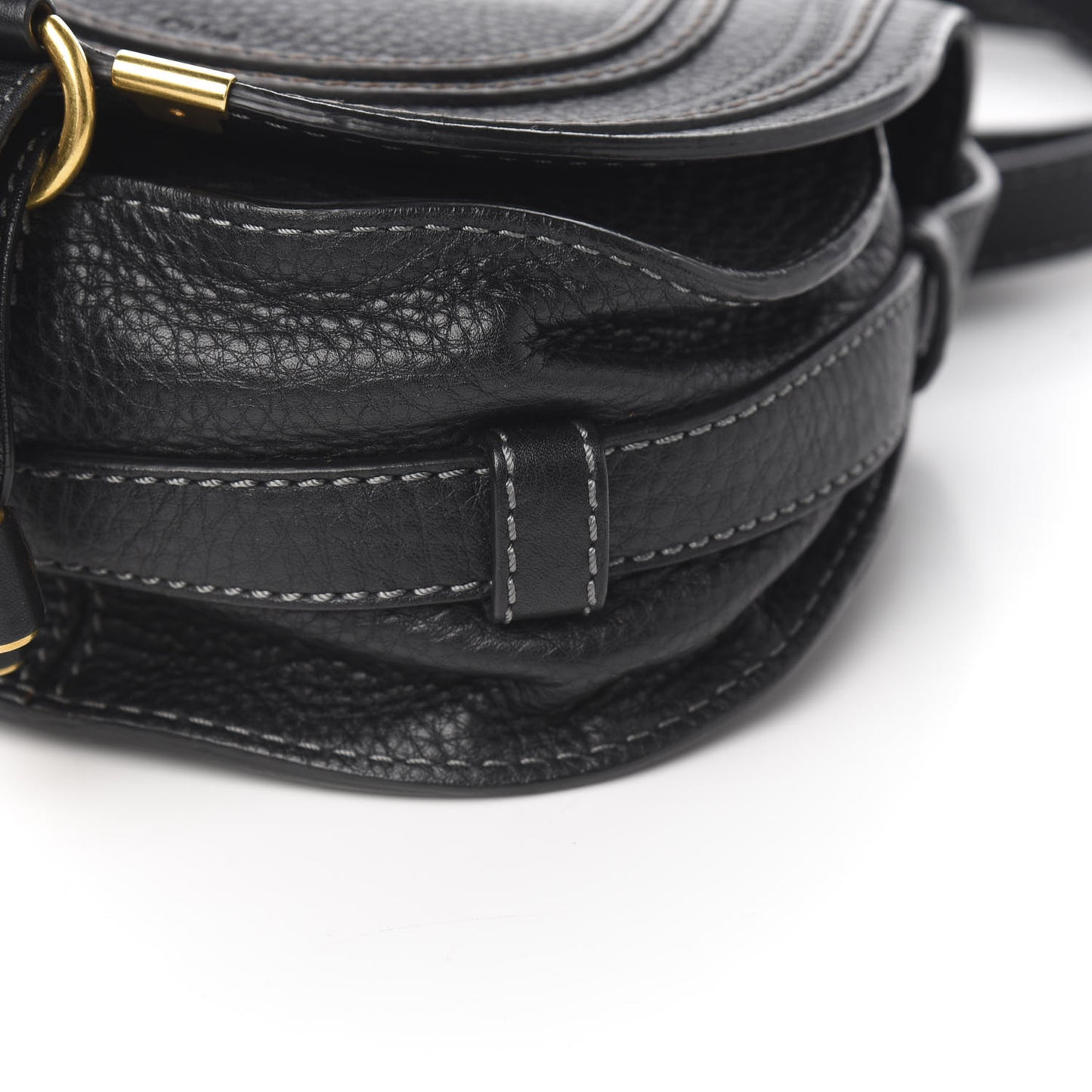 Calfskin Mini Marcie Round Crossbody Bag Black