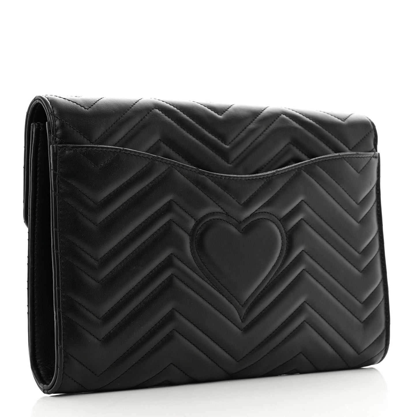Calfskin Matelasse GG Marmont Clutch Black