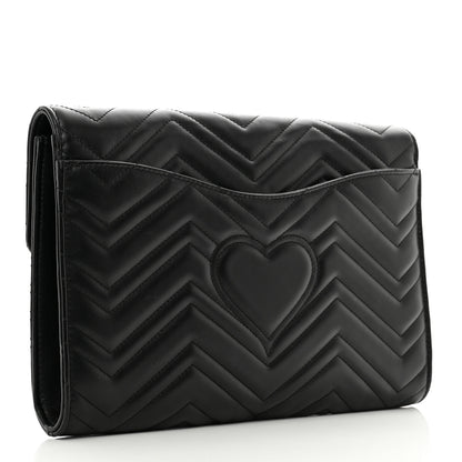 Gucci Calfskin Matelasse GG Marmont Clutch Black 3 of 10