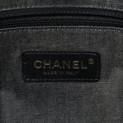 Chanel Straw Raffia Calfskin Chain Small Deauville Tote Black 5 of 8