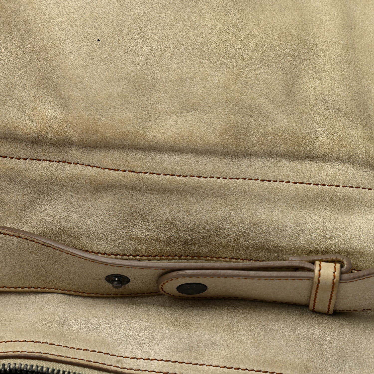 Christian Dior Calfskin Medium Gaucho Double Saddle Bag Ivory 14 of 15
