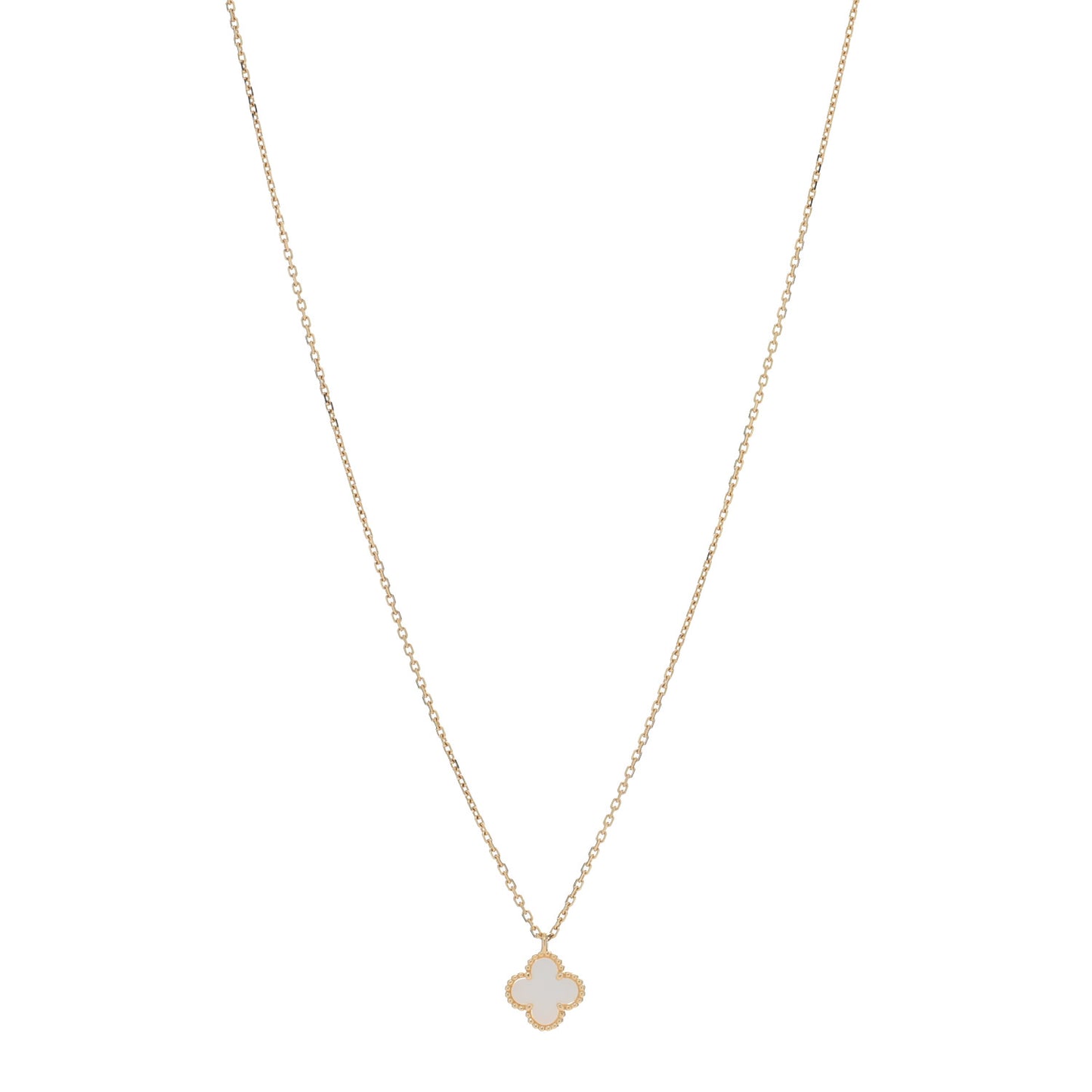 18K Yellow Gold Mother of Pearl Sweet Alhambra Pendant Necklace