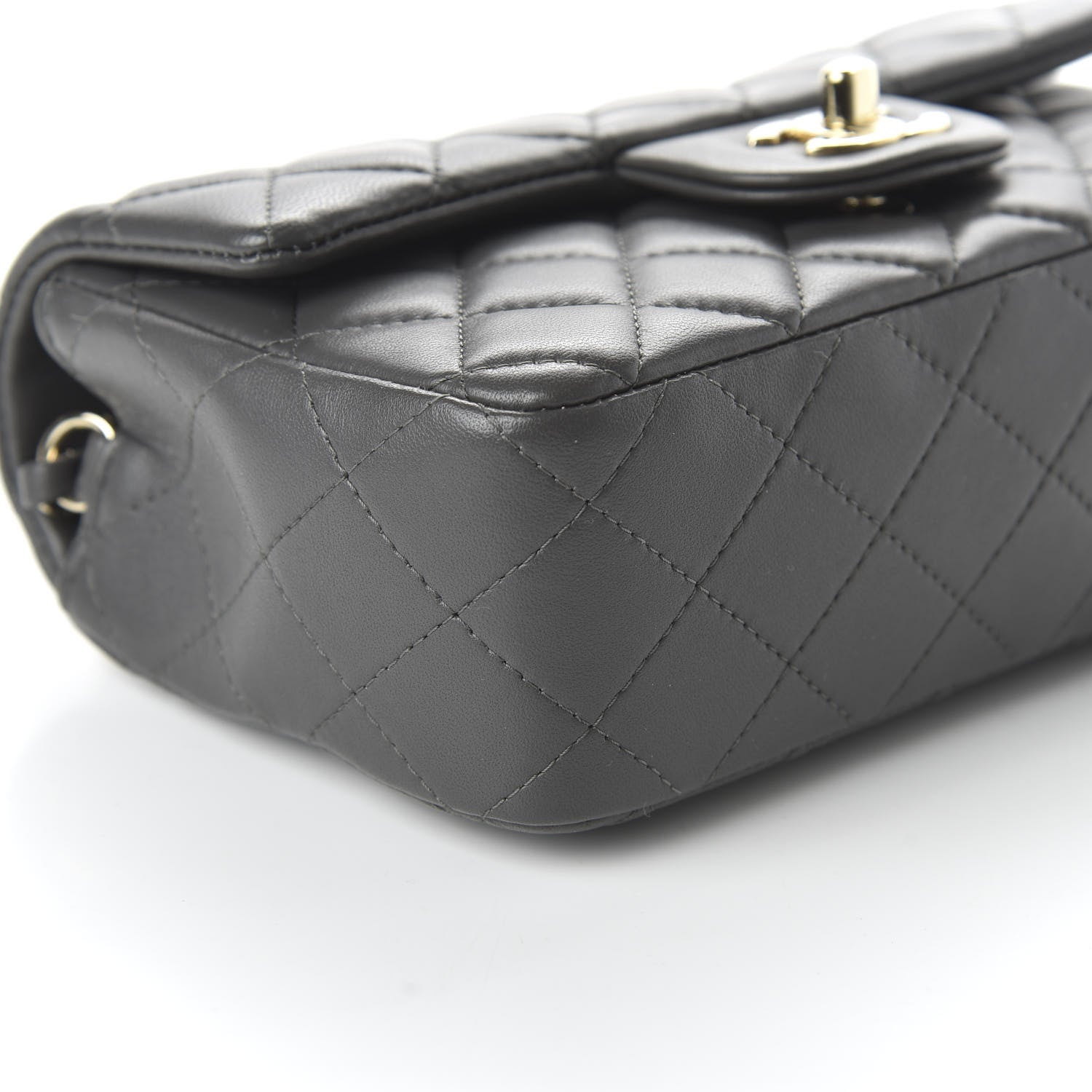Chanel Lambskin Quilted Mini Rectangular Flap Grey 6 of 11