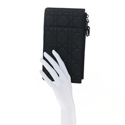 Christian Dior Ultra Matte Calfskin Cannage Large Lady Dior Zip Wallet Black 2 of 10