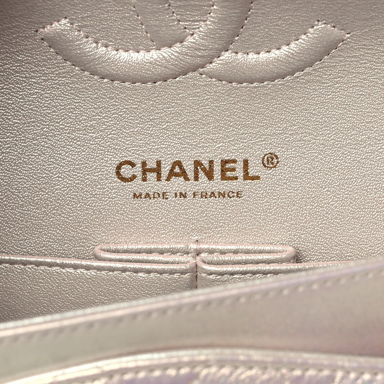 Chanel Iridescent Lambskin Quilted Medium Double Flap Ivory 7 of 11