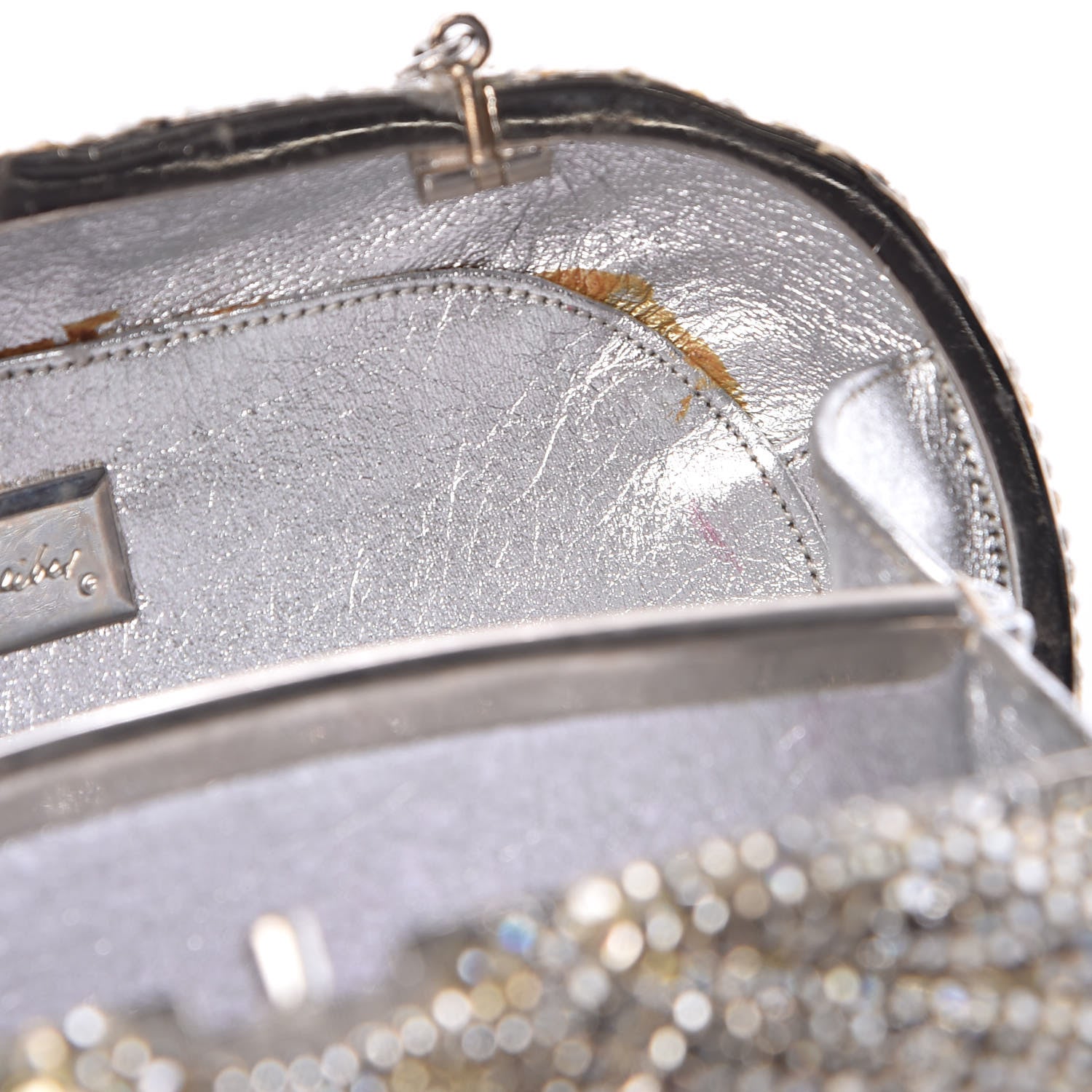 Judith Leiber Swarovski Crystal Minaudiere Clutch Silver 12 of 16