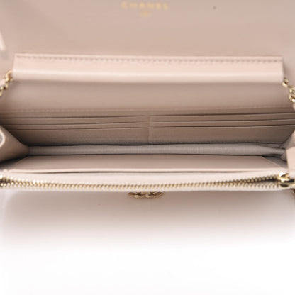 Chanel Lambskin Quilted Golden Class Wallet on Chain WOC Light Pink 5 of 11