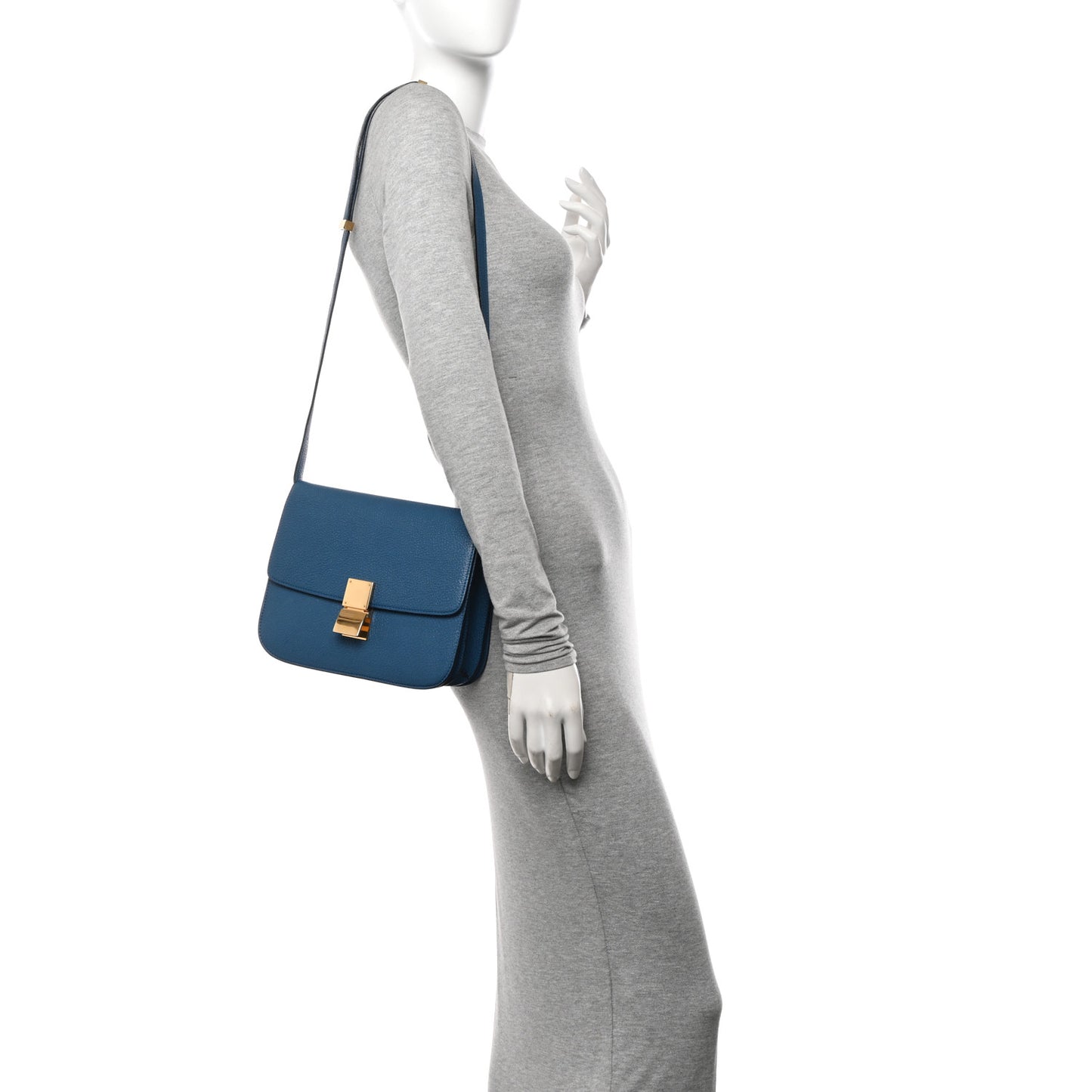 Goatskin Medium Classic Box Flap Bag Deepsea