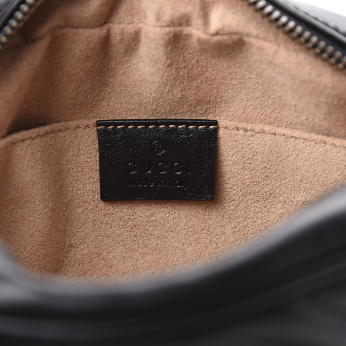 Calfskin Matelasse Mini GG Marmont Chain Shoulder Bag Black
