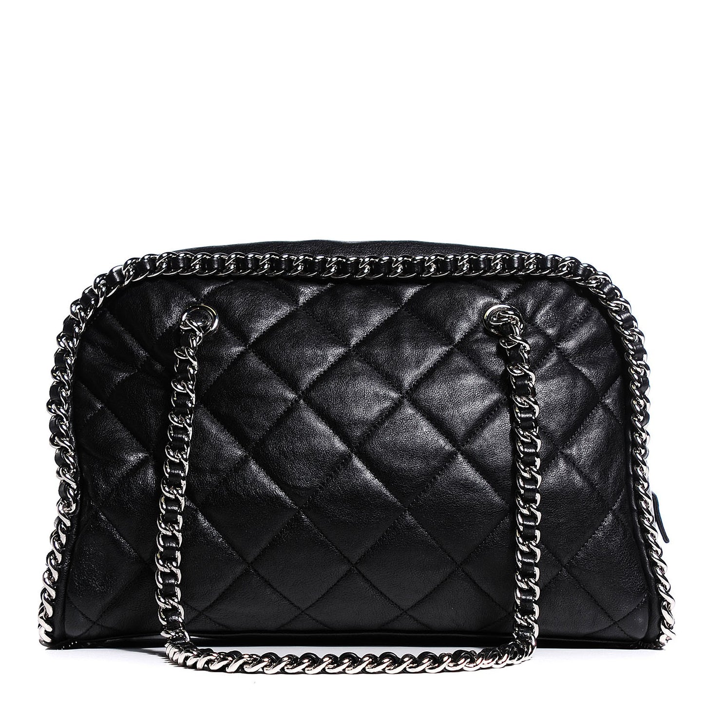 Washed Lambskin Chain Around Bowler Black