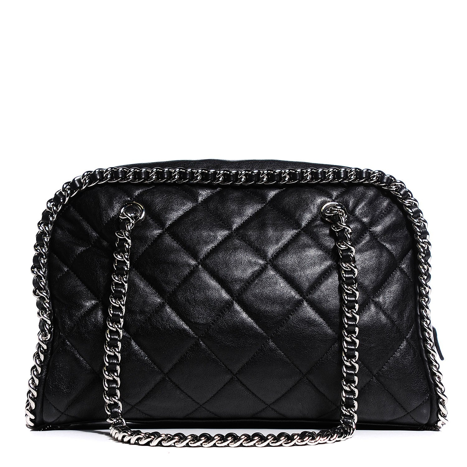 Chanel Washed Lambskin Chain Around Bowler Black 1 of 8
