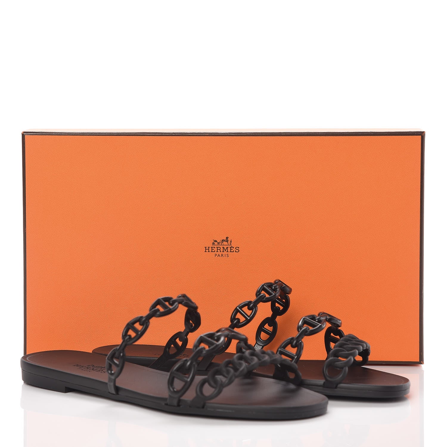Hermes Rubber Chaine d'Ancre Rivage Sandals 35 Black 8 of 8