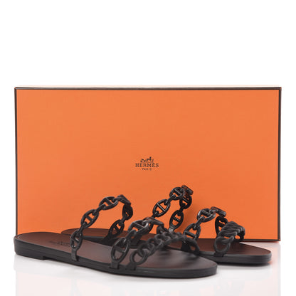 Hermes Rubber Chaine d'Ancre Rivage Sandals 35 Black 8 of 8