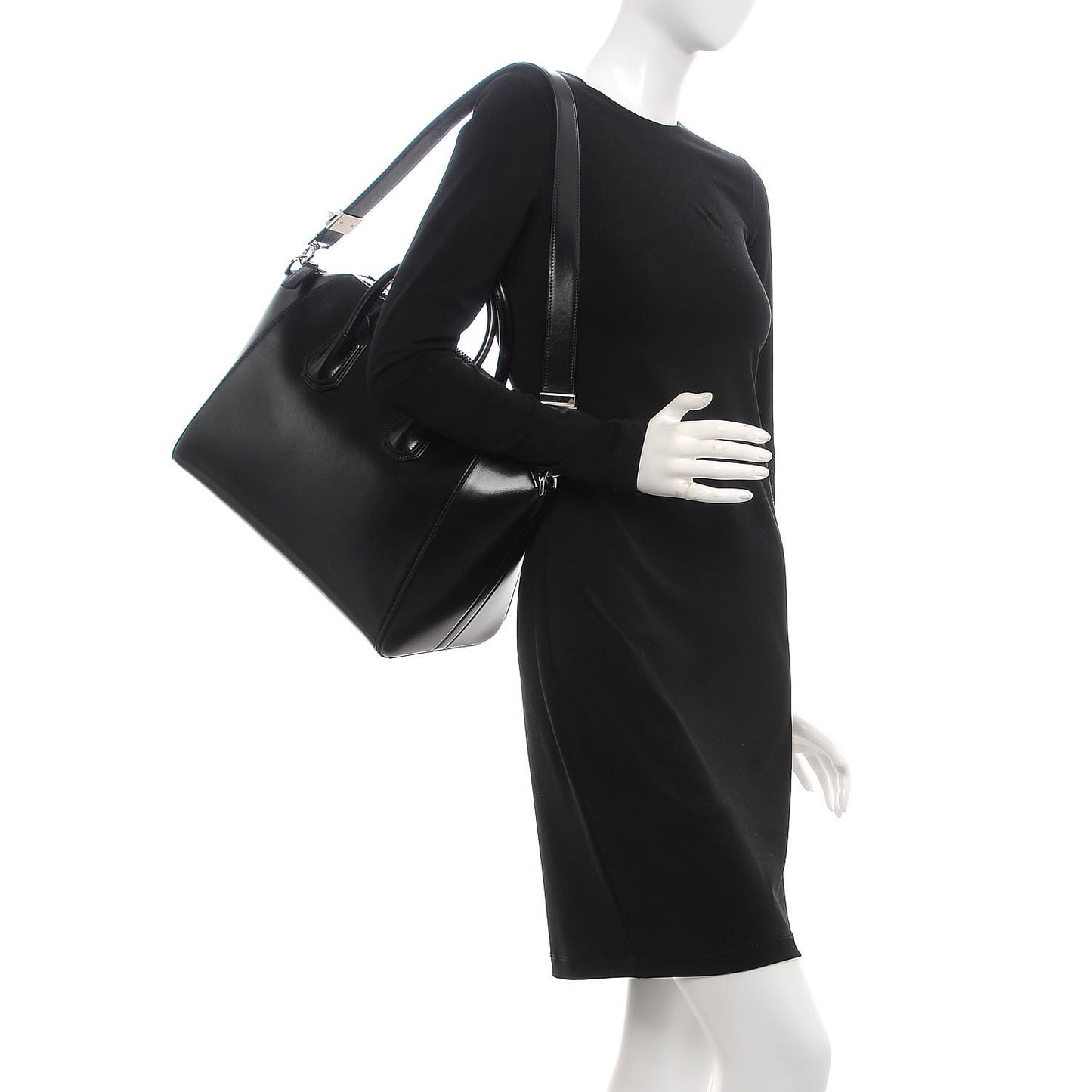 Shiny Lord Calfskin Medium Antigona Black
