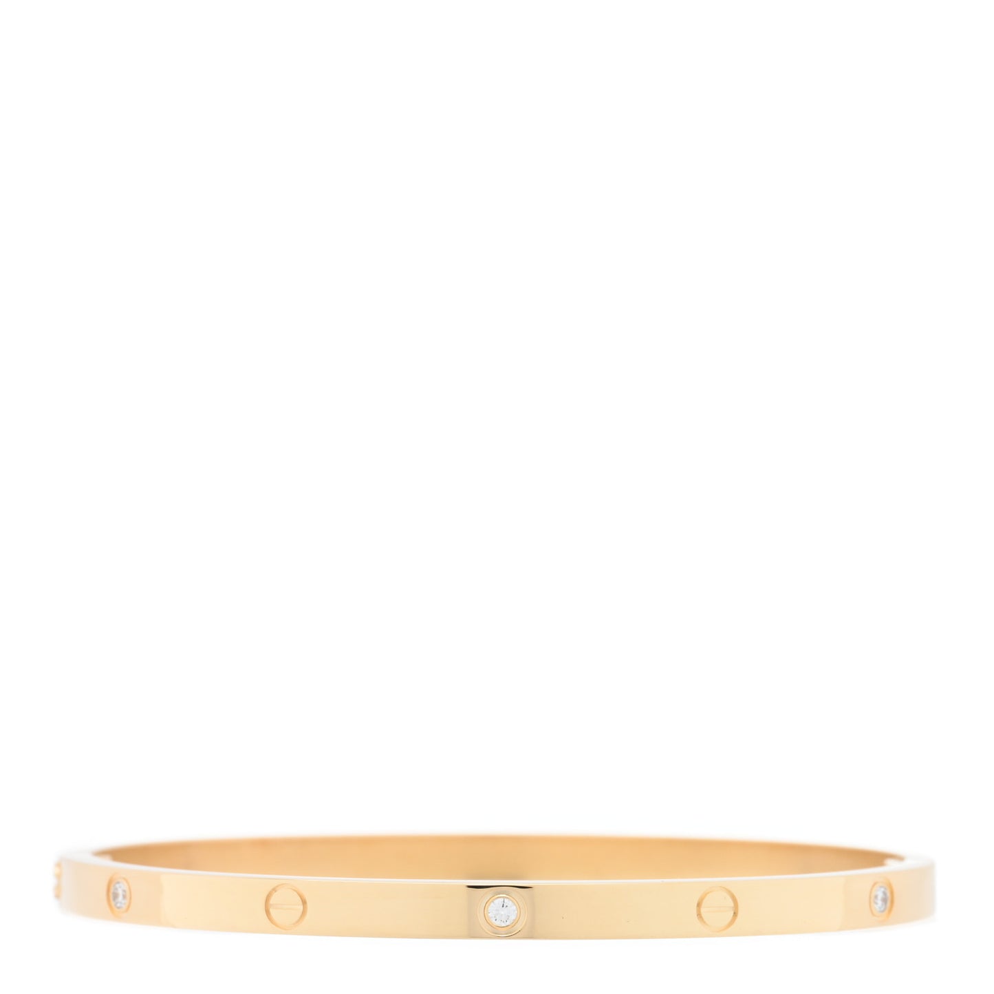 18K Yellow Gold 6 Diamond Small LOVE Bracelet 16