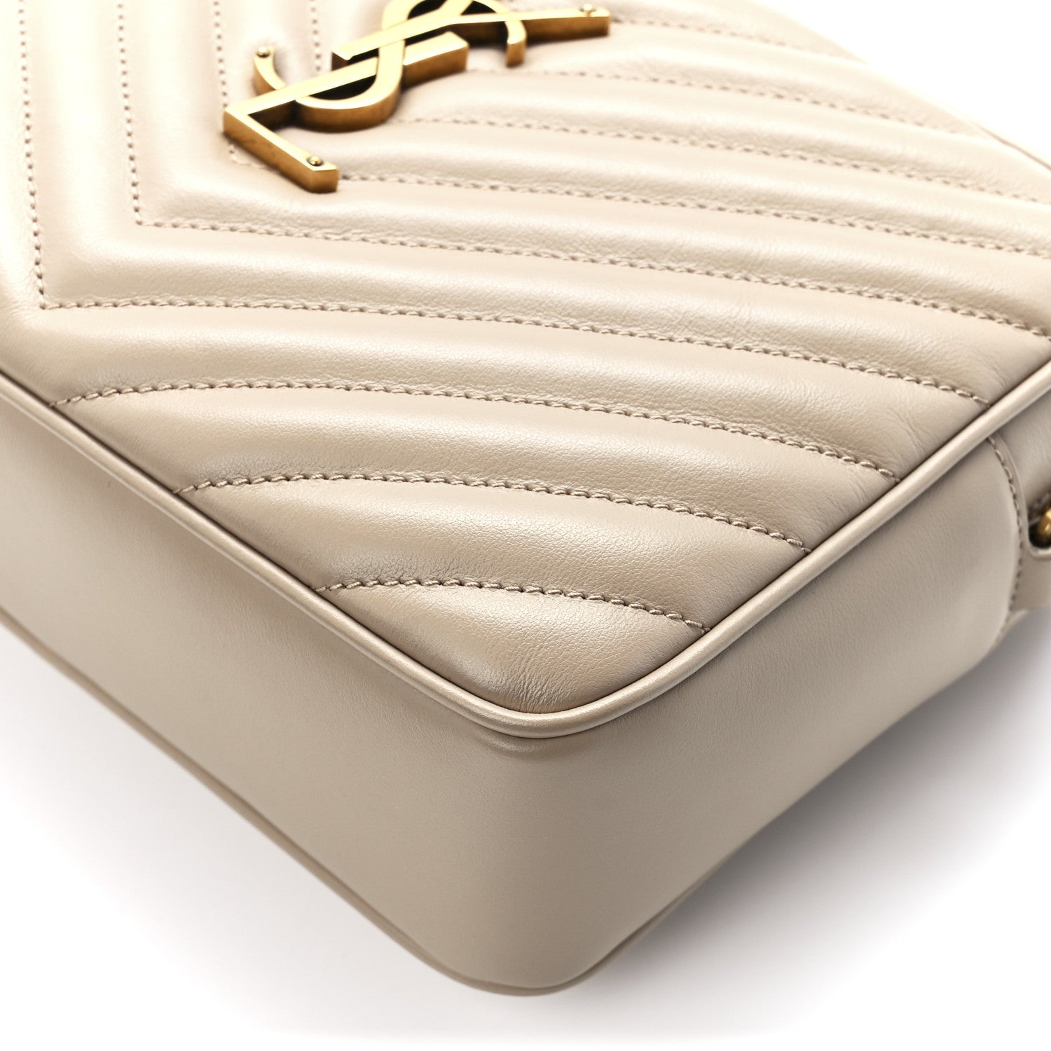 Saint Laurent Calfskin Matelasse Monogram Lou Camera Bag Dark Beige 10 of 10