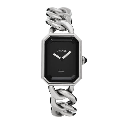Chanel Stainless Steel 20mm Chain Premiere Quartz Watch Black L 1 of 4