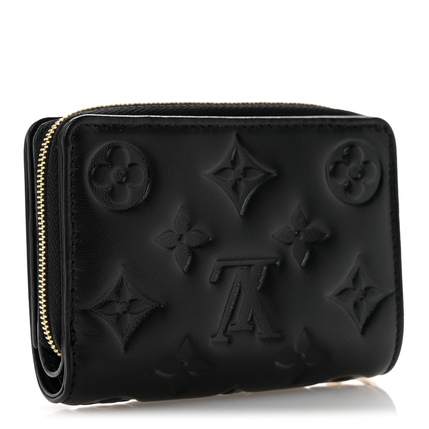 Louis Vuitton Lambskin Embossed Monogram Lou Coussin Wallet Black 3 of 7