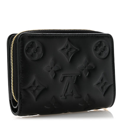 Louis Vuitton Lambskin Embossed Monogram Lou Coussin Wallet Black 3 of 7