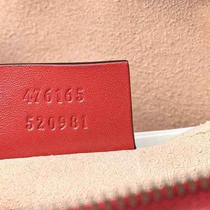 Gucci Calfskin Matelasse GG Marmont Cosmetic Case Hibiscus Red 7 of 8