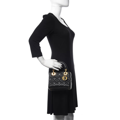Christian Dior Lambskin Cannage Mini Lady Dior Black 2 of 10