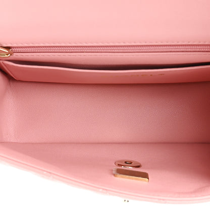 Chanel Lambskin Quilted Mini Chain Top Handle Rectangular Flap Pink 5 of 9
