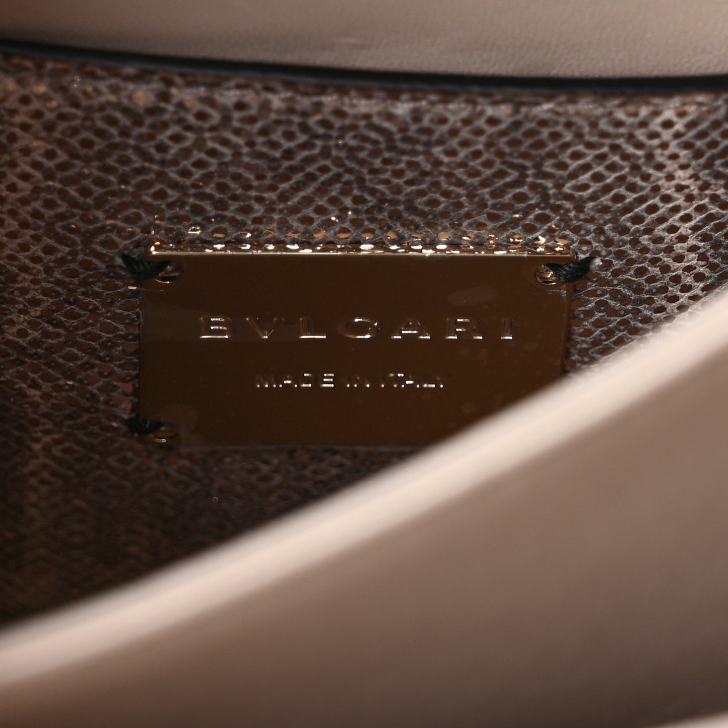 Metallic Karung Serpenti Forever Top Handle White Agate