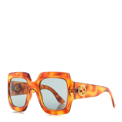Gucci Acetate Square Frame Sunglasses GG0053S Havana 1 of 8