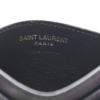 Saint Laurent Grain De Poudre Matelasse Chevron Monogram Credit Card Case Deep Marine 6 of 7