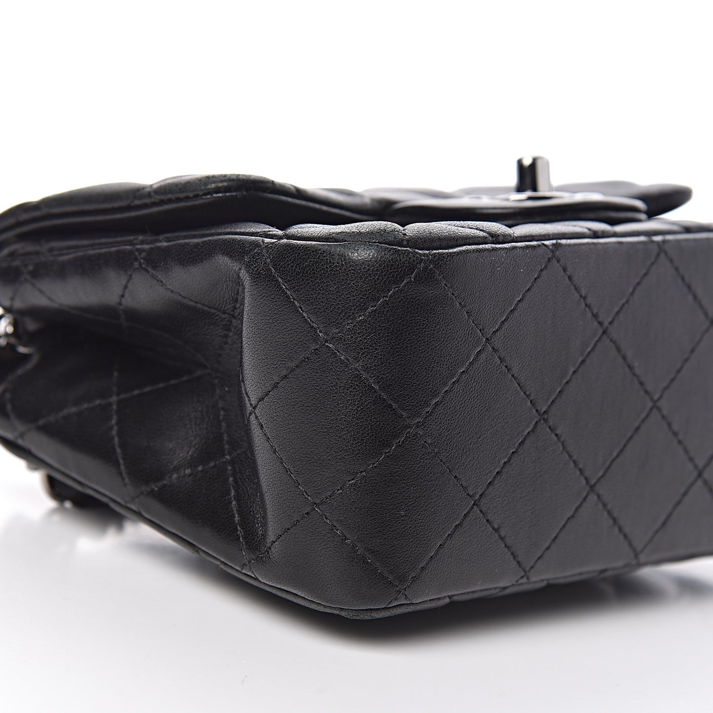 Lambskin Quilted Mini Square Flap Black