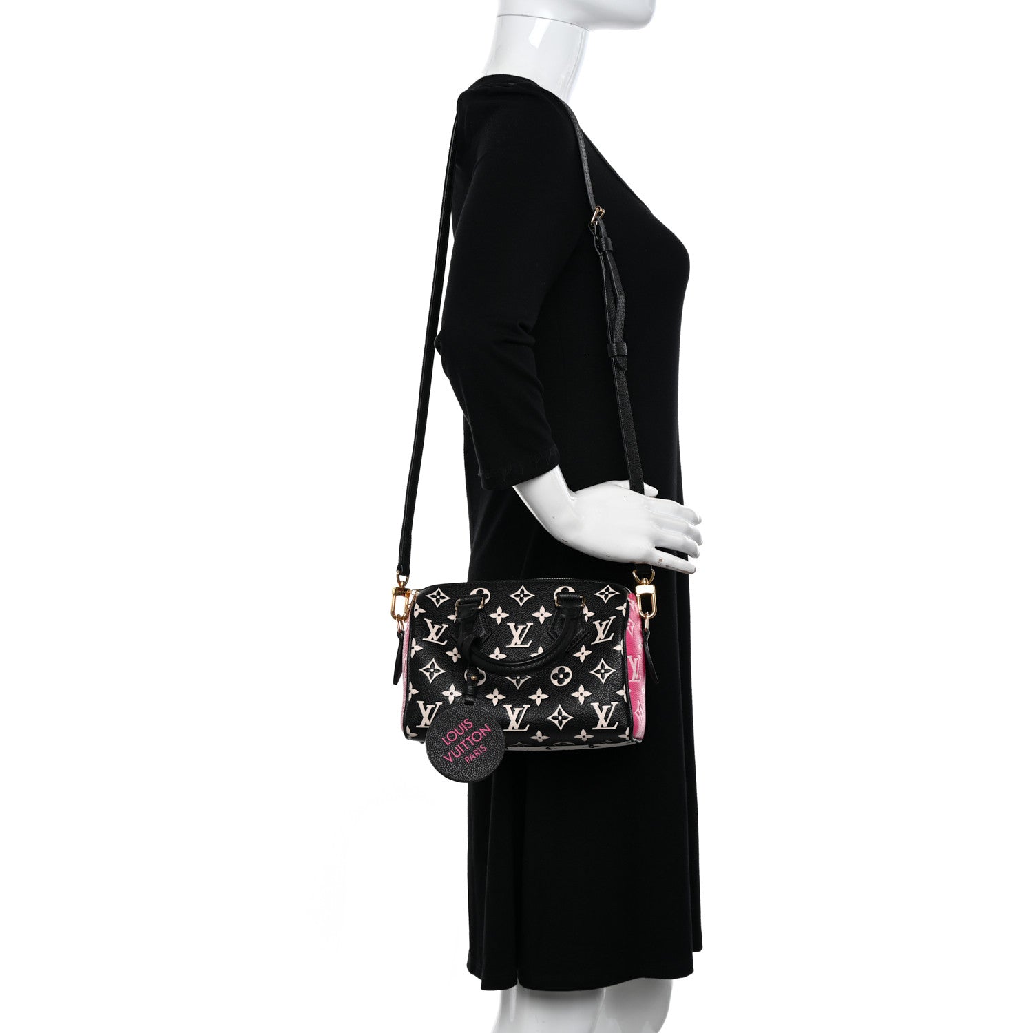 Louis Vuitton Empreinte Monogram Spring in the City Speedy Bandouliere 20 Black White Pink 2 of 9