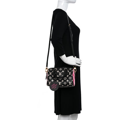 Louis Vuitton Empreinte Monogram Spring in the City Speedy Bandouliere 20 Black White Pink 2 of 9