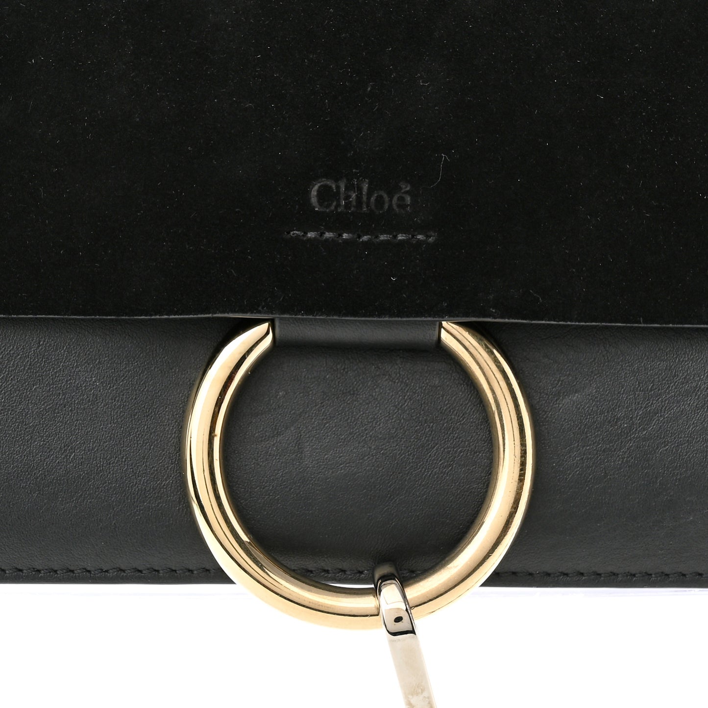 Suede Calfskin Small Faye Shoulder Bag Black