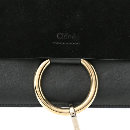 Chloe Suede Calfskin Small Faye Shoulder Bag Black 7 of 10