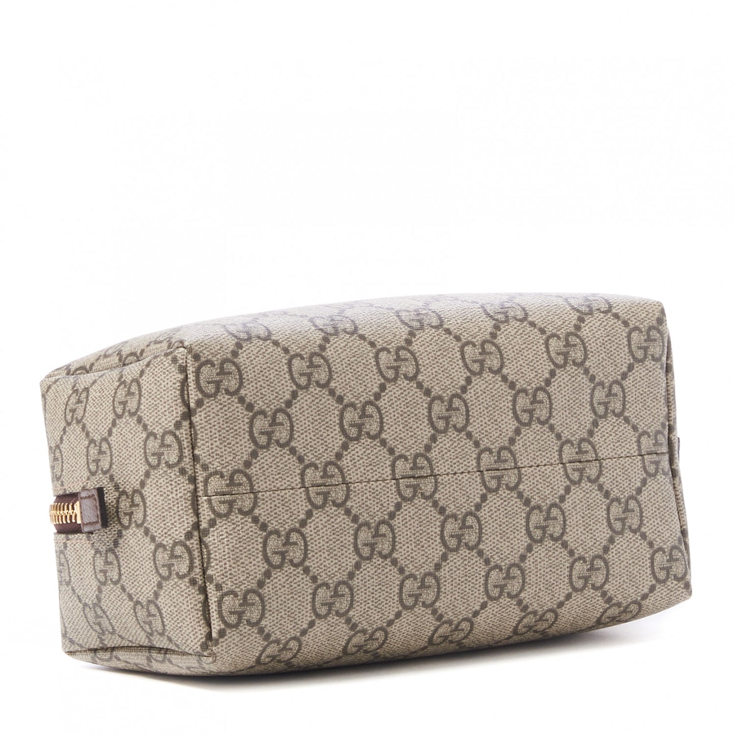 Soft GG Supreme Monogram Calfskin Medium Ophidia Cosmetic Case Beige Ebony New Acero