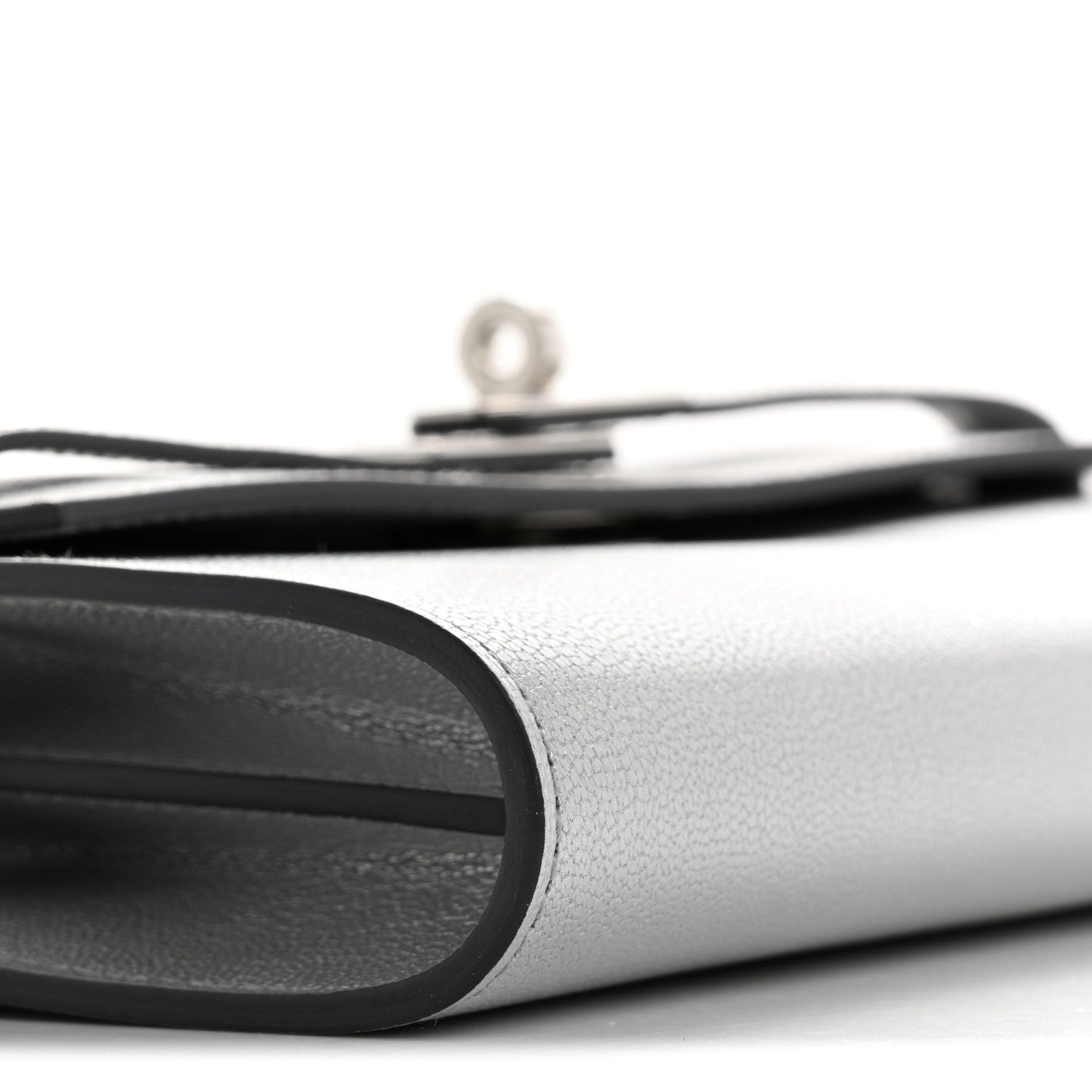 Hermes Metallic Chevre Chamkilight Kelly Wallet To Go Argent 9 of 11