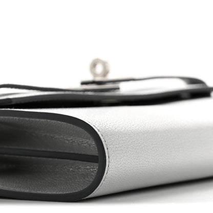 Hermes Metallic Chevre Chamkilight Kelly Wallet To Go Argent 9 of 11