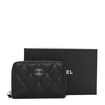 Chanel Caviar Quilted Zip Coin Purse Black 9 of 9