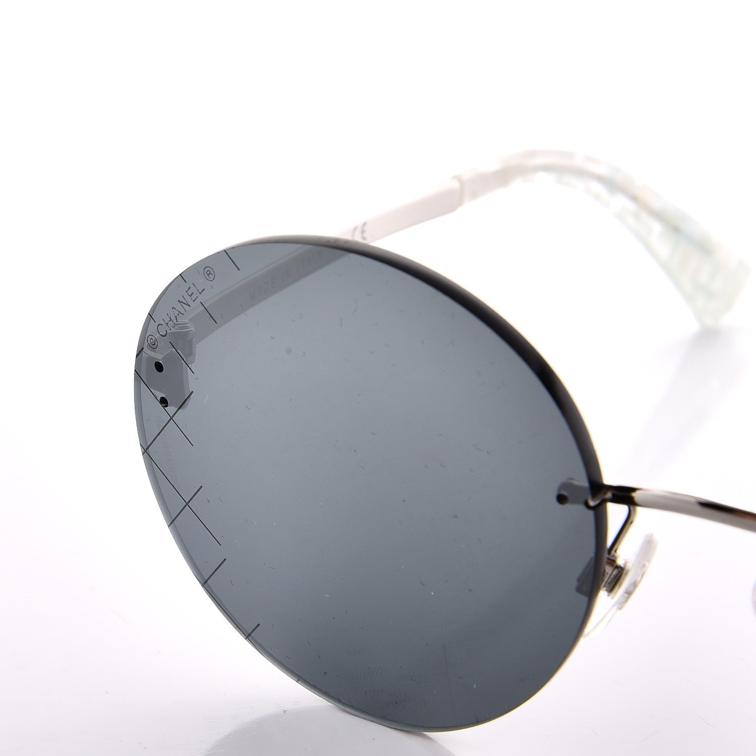 Chanel Metal Rimless Round Sunglasses 4216 Silver 8 of 9