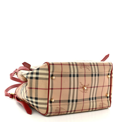 Burberry Haymarket Check Small Canterbury Tote Red 4 of 13