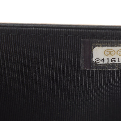 Chanel Calfskin Painted Chevron Embossed Boy Wallet On Chain WOC Black 8 of 14
