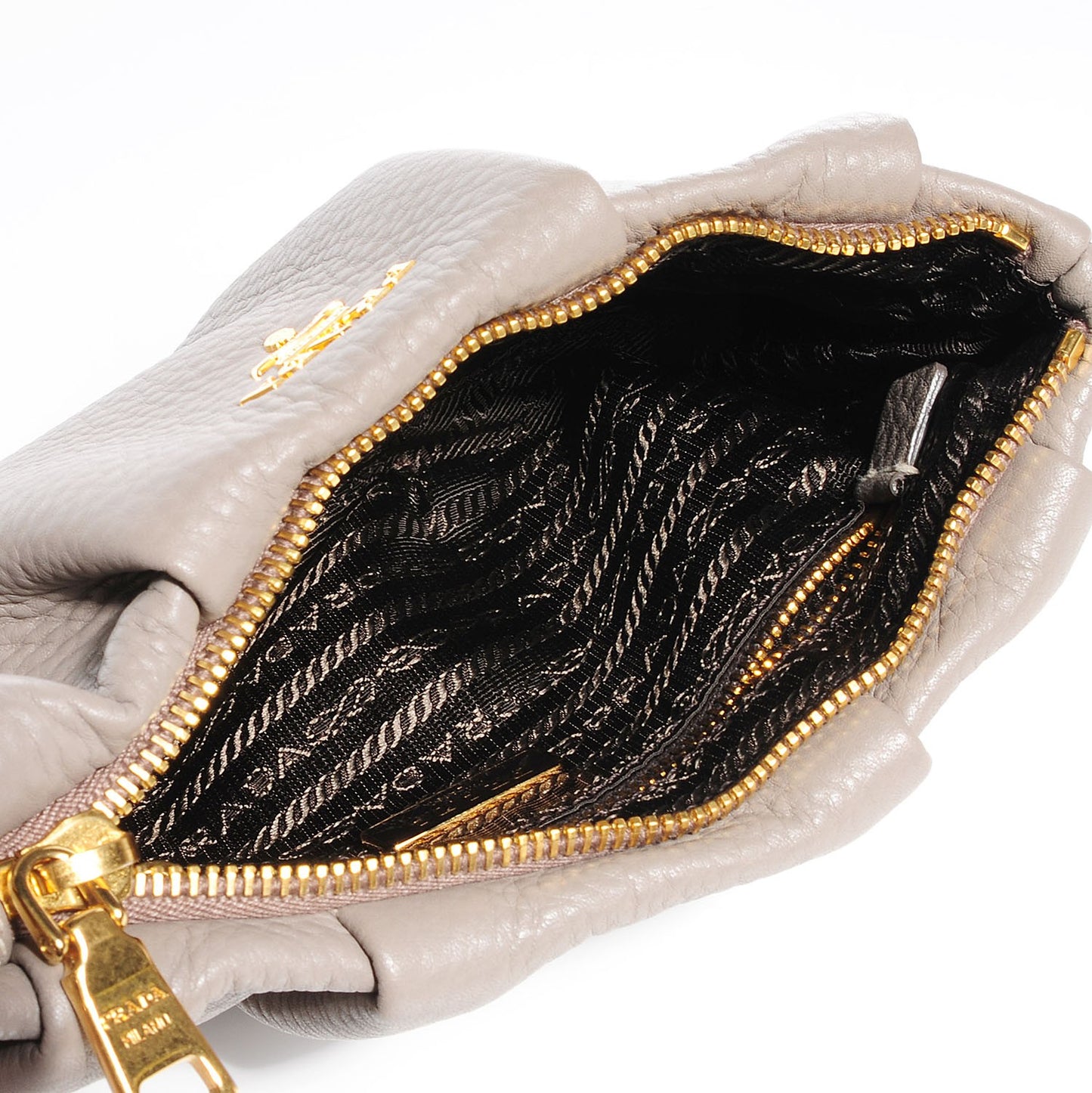 Vitello Daino Wristlet Clutch Argilla