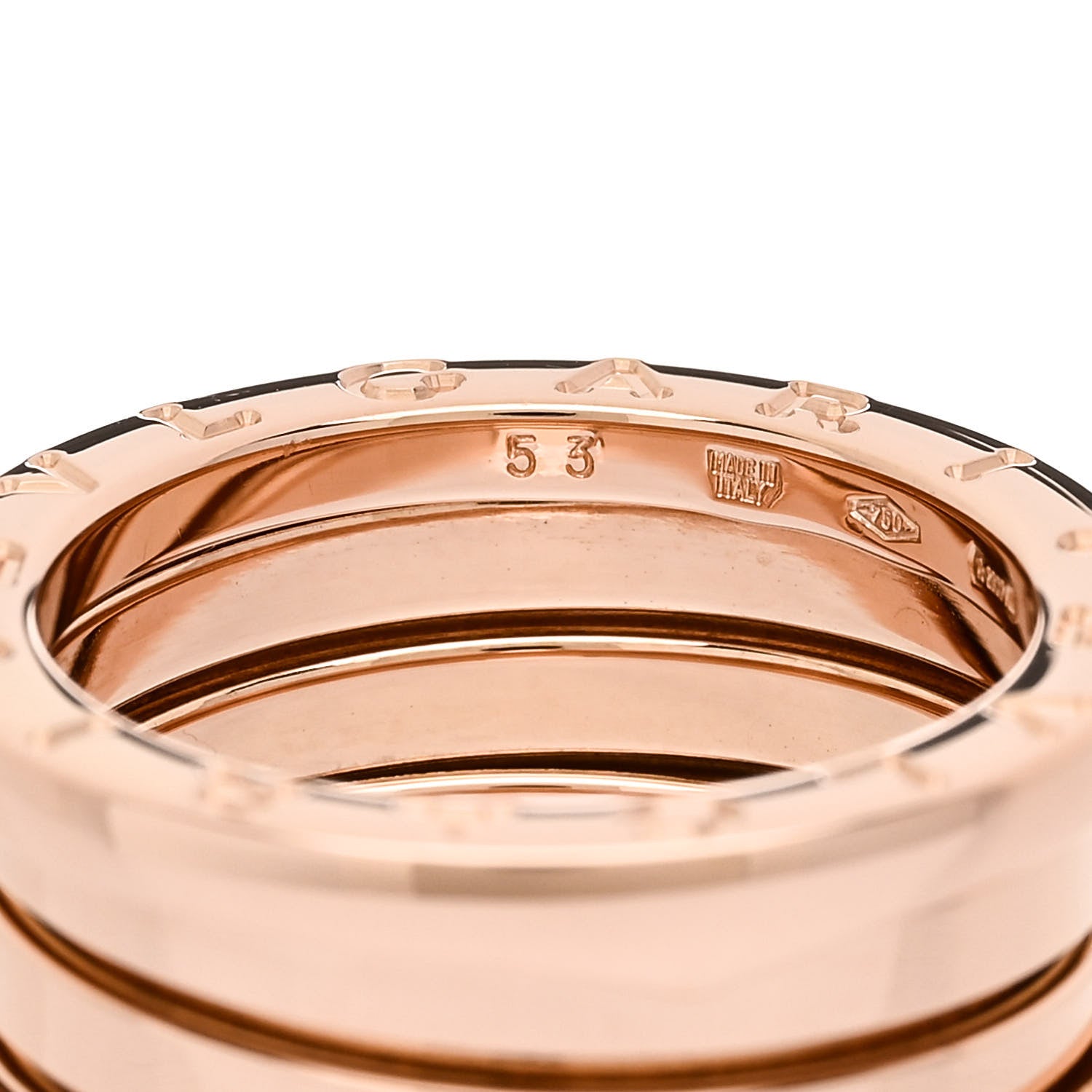 Bulgari 18K Rose Gold B.Zero1 Three-Band Ring 53 6.25 4 of 5