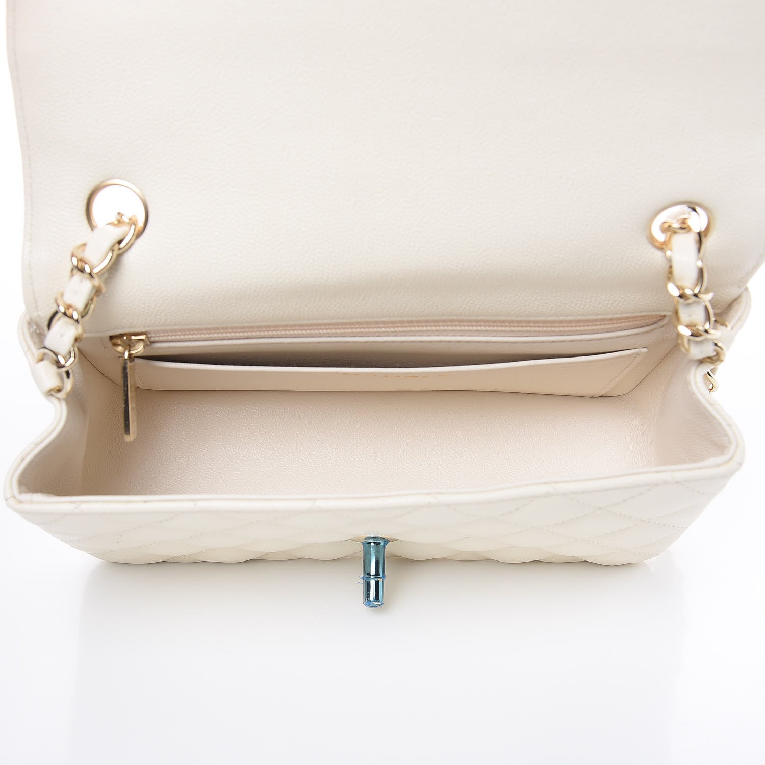 Chanel Caviar Quilted Mini Rectangular Flap White 7 of 10