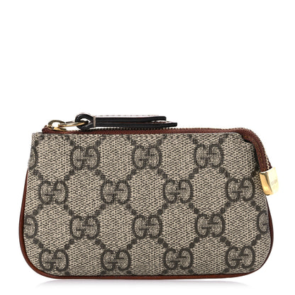 Gucci GG Supreme Monogram Key Case Beige Ebony Cuir 1 of 9