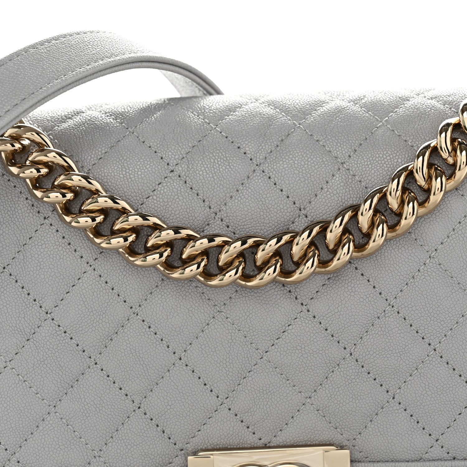 Chanel Caviar Quilted Medium Boy Flap Light Grey 8 of 11