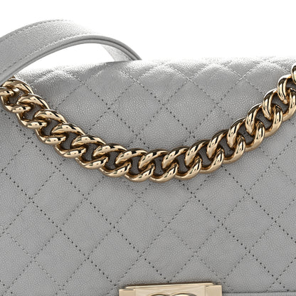 Chanel Caviar Quilted Medium Boy Flap Light Grey 8 of 11