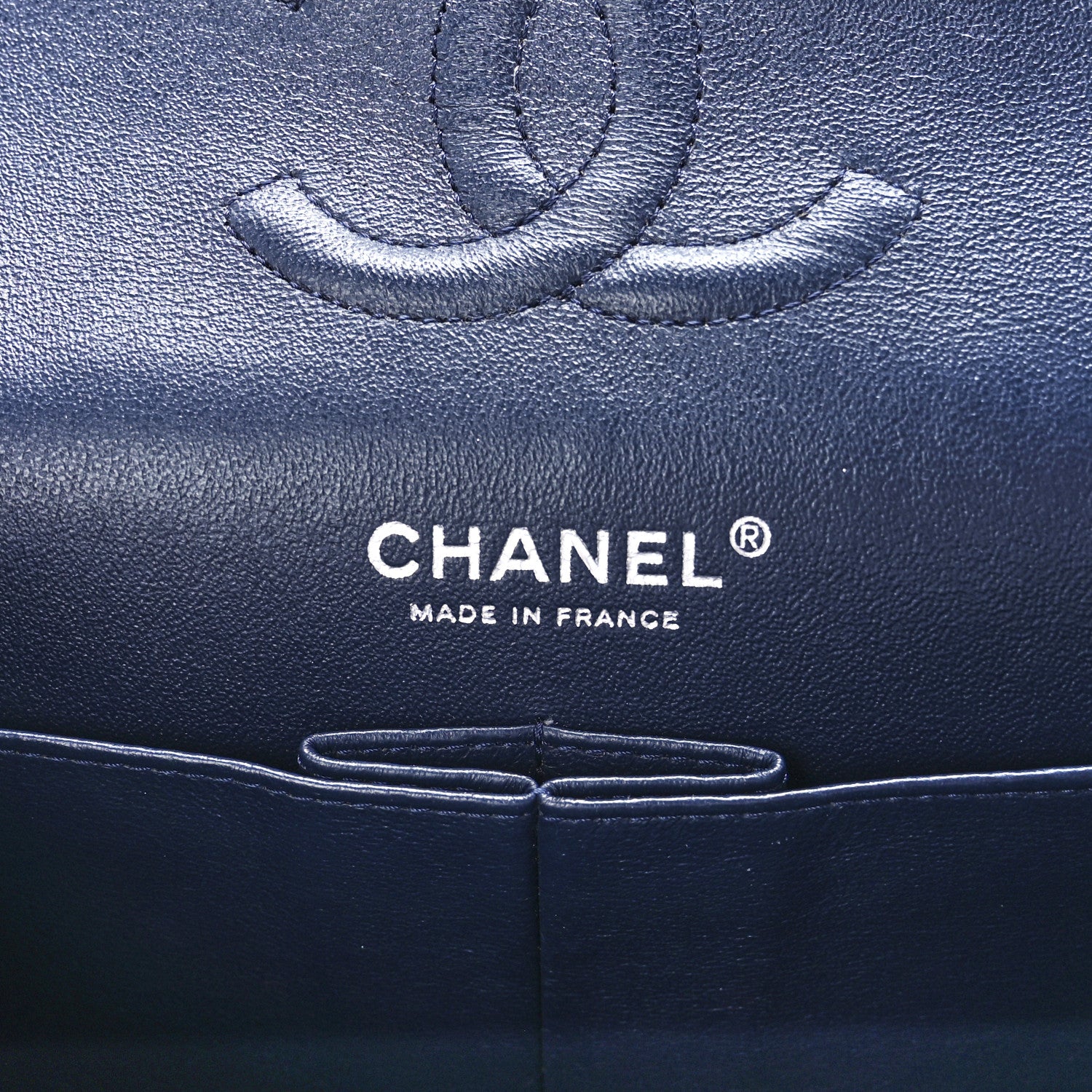 Chanel Lambskin Quilted Medium Double Flap Navy 6 of 12