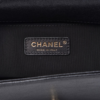 Chanel Caviar Chevron Quilted Medium Boy Flap Black 6 of 11